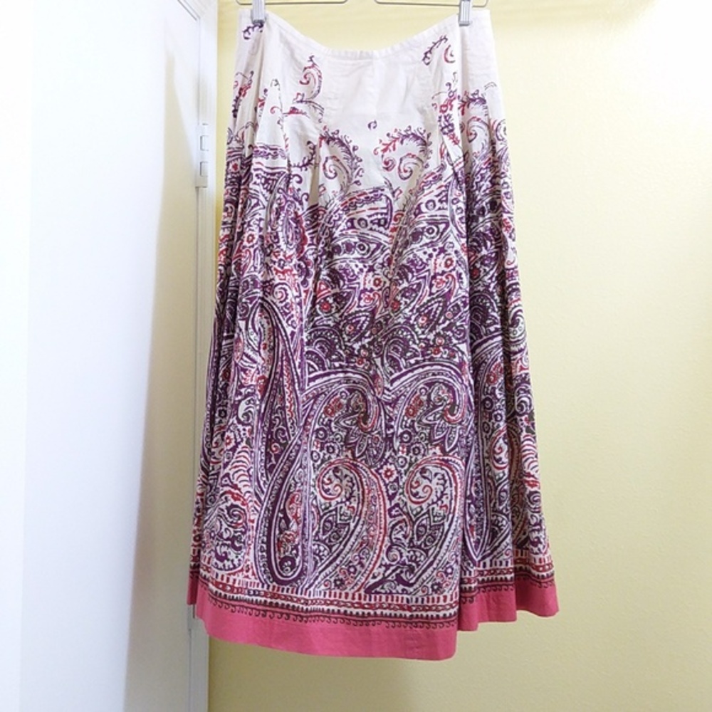 Pleated Lined A-Line Midi Skirt - Sz‎ 6